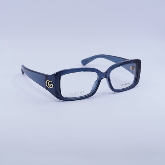 🕶️ New Gucci GG1406O 003 Eyeglasses - Blue Frame 53mm - Picture 1 of 10